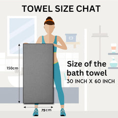 Drape&Luxe Gen-Z Towel Premium Waffle Cotton Bath Towel 600 Gsm | Super Soft & High Absorbency Towel, Quick Drying Large Size Towels (Grey) - Pack Of 1