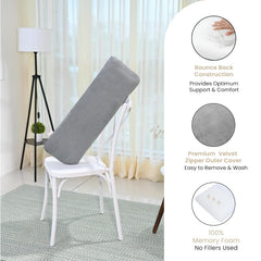 Memory Foam Half Body Pillow, For Sleeping & Hugging, Pregnancy, Grey - 30 X 10 X 5 Inches | Long Cuddle Pillow Suitable For Side Sleepers & Back Support | Velvet Cover, Multipurpose Use