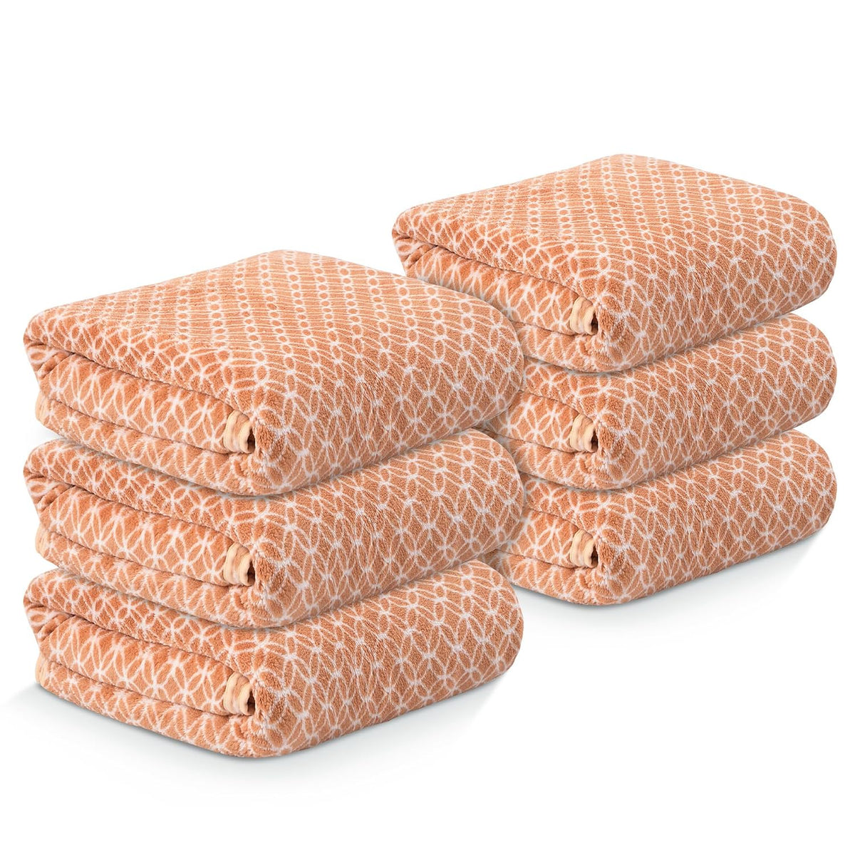 Kuber Industries Microfiber Bath Towel 2100 Gsm | Large Size Soft Quick Dry & Absorbent Shower Bath Towel (Circle - Golden)- Pack Of 6