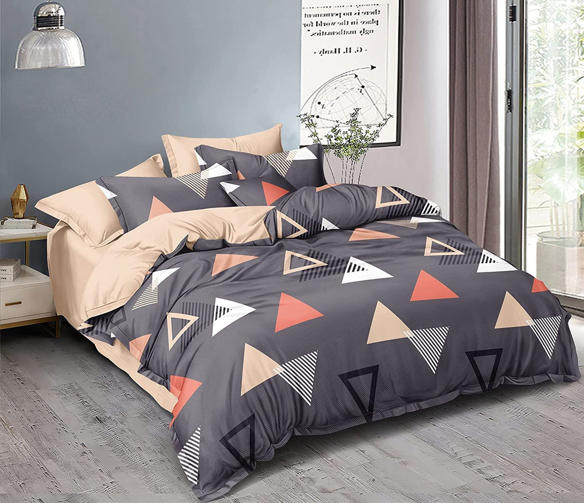 Printed King Size Double Bed Bedsheet With 2 Pillow Cover | 72 X 78 Inches, Brown | All Around Elastic Fitted Bedsheet | Softness & Comfortable Rest In Any Season