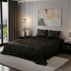 Super King Bedsheet With 2 Pillow Covers & Comforter - 108 X 108 Inches, Black | Hypoallergenic, Breathable, Gentle On Skin & Hair, Fade & Wrinkle Resistant, Wedding Gift For Couples
