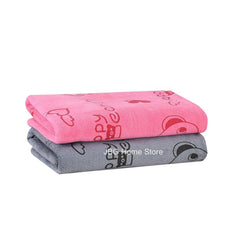 Jbg Home Store Kids Bath Towel 500 Gsm | Premium Microfiber Quick Drying Towels For Babies, Cartoon Print Wash Dry Cloth Towel (Pink & Grey Bear) - 2 Pcs