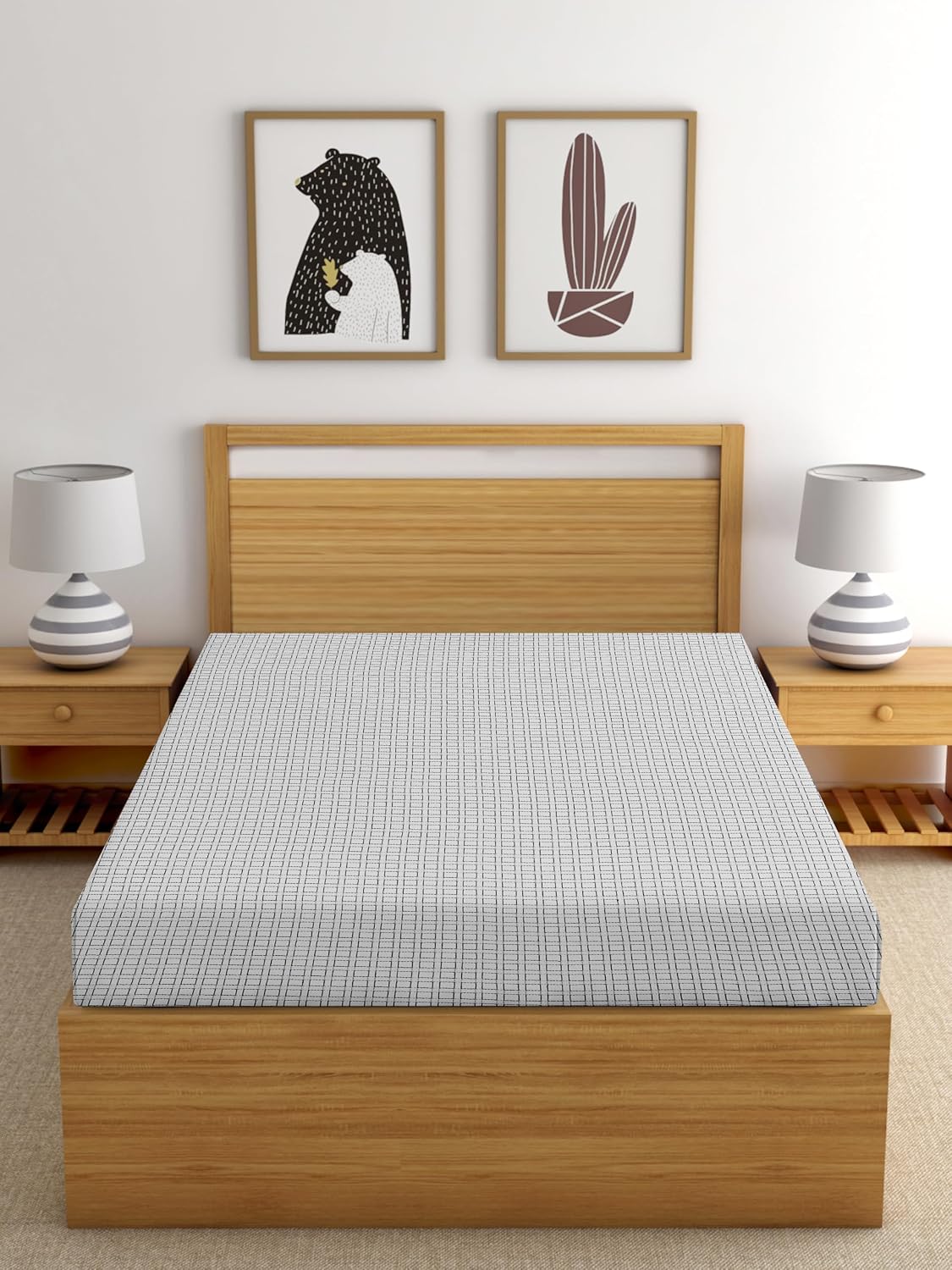 Handloom Cotton Single Bedsheet Without Pillow Covers | 60 X 90 Inches, White | Ideal For Diwali Decoration, Festive Gifting