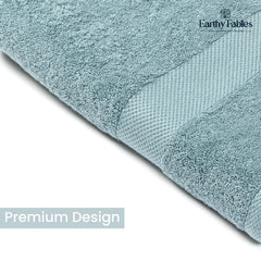 Earthy Fables Premium Hand Towels 600 Gsm | 100% Combed Cotton, Ultra Soft Quick Dry & Highly Absorbent, For Home, Gym & Travel | Set Of 4 (Aqua)