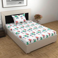 1 Single Bedsheet With 1 Pillow Cover - 57 X 87 Inches, Multicolor | Skin Friendly Fabric For Everyday Use - Soft, Breathable & Comfortable Sleeping