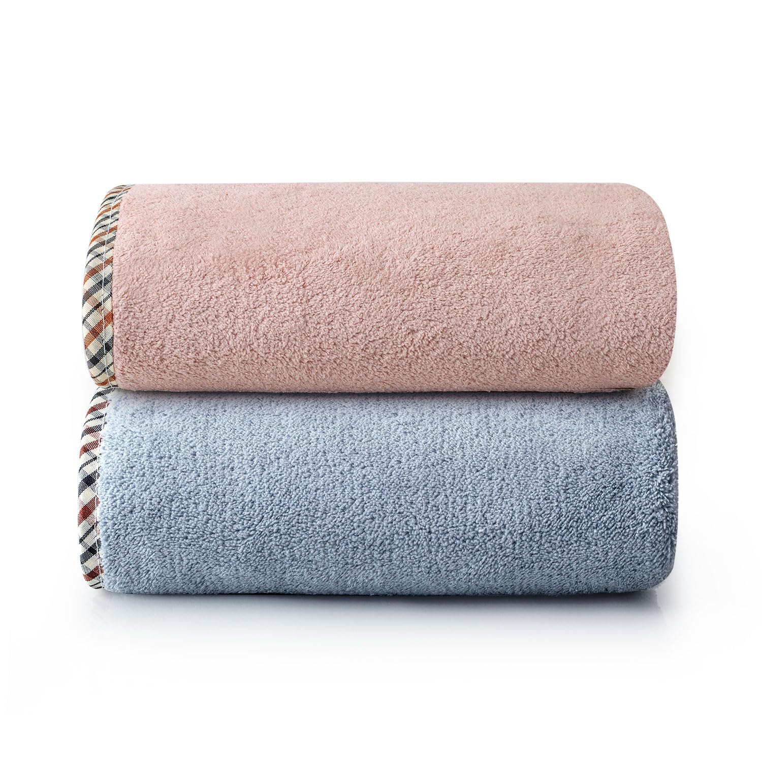 Spread Spain Microfiber Hand Towel 400 Gsm | Super Soft & Highly Absorbent Hand Towel For Gym & Workout Towels - American Denim & Rose (Pack Of 2)