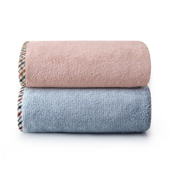 Spread Spain Microfiber Bath Towel 1200 Gsm | Extra Soft Plush & High Absorbent Bath Towel For Men & Women - American Denim & Rose (Pack Of 2)