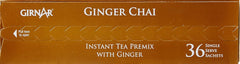 Girnar Ginger Chai Instant Tea Premix With Ginger - 36 Sachets | Natural Tea Extract & Kadak Adrak Chai - Caffeine Free Loose Leaf Tea