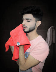 Softspun Microfiber Gym & Sports Sweat Towel 340 Gsm | Ultra Absorbent Lightweight Ultracompact Quick Drying For Working Out, Camping Hiking Travel Men & Women (Red)