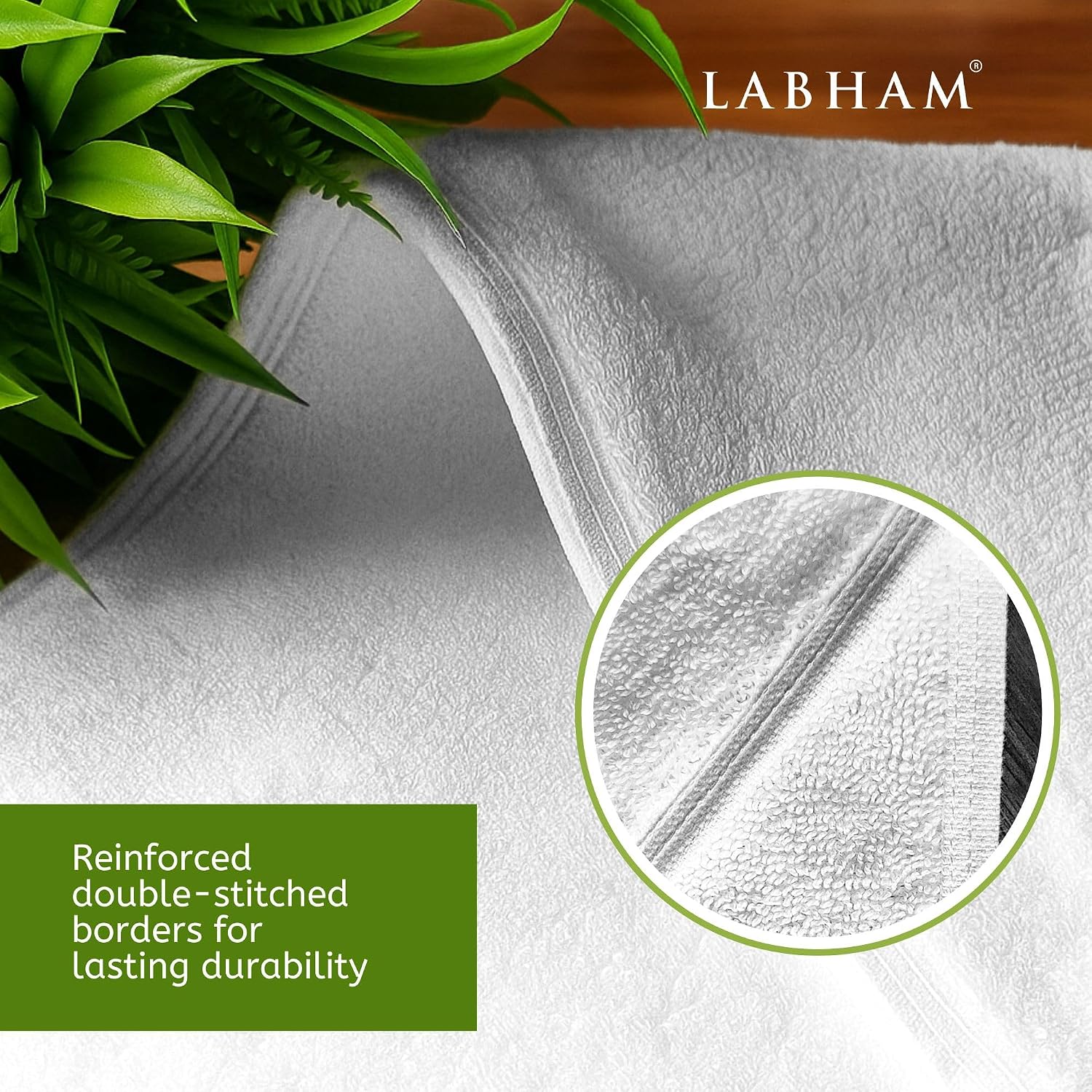 Labham 100% Cotton Hand Towel 2400 Gsm | Ultra-Soft Super Absorbent & Quick Dry Hand Towel (White) - Pack Of 12