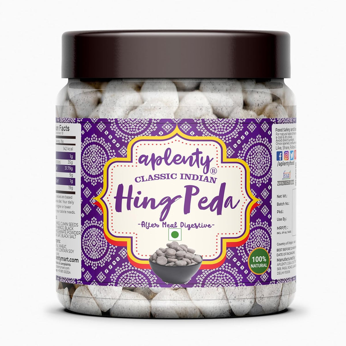 Aplenty Hing Peda Hingwadi Modak 200gm, | Jar Pack