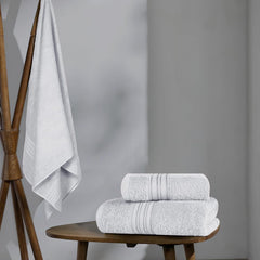 Boutiquo 100% Cotton Bath, Hand & Face Towel 900 Gsm | Eco-Friendly Towels For Men & Women, Ultra Soft & Highly Absorbent - Light Grey (Pack Of 3)