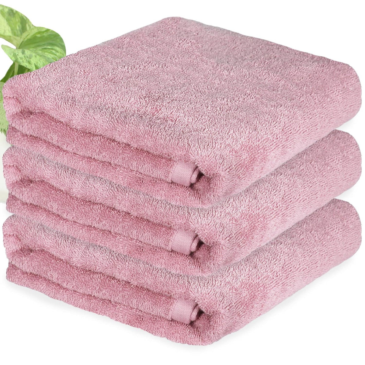 Heelium Bamboo Bath Towel | Lightweight & Quick Drying | Ultra Absorbent Towel 400 Gsm | Pack Of 3 - Peach