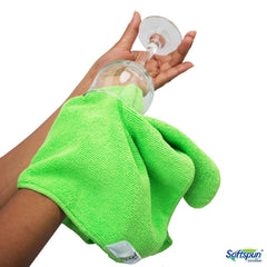 Softspun Microfiber Cloth 340 Gsm | Super Soft Absorbent Cleaning Towels Cleans & Polishes Everything In Your Home - Pack Of 4 (Green )
