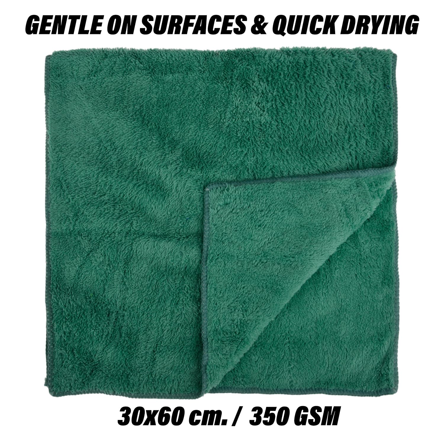 Kuber Industries Cleaning Towel 750 Gsm | Reusable Cleaning Cloths For Kitchen, Duster, Cleaning Towel (Green) Pack Of 5