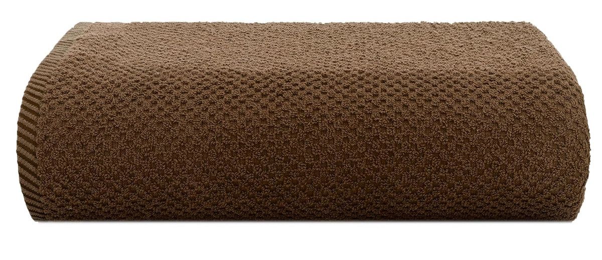Casa Copenhagen Egyptian Cotton Waffle Large Size Bath Towel 500 Gsm (Brown)