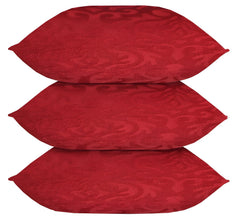 Microfiber Square Pillow Cushion For Sofa & Bed, Maroon - 16 X 16 Inch | Soft, Fluffy For Comfort & Back Support | Breathable, Washable | Premium Velvet Outer Cover With Zip - Set Of 3