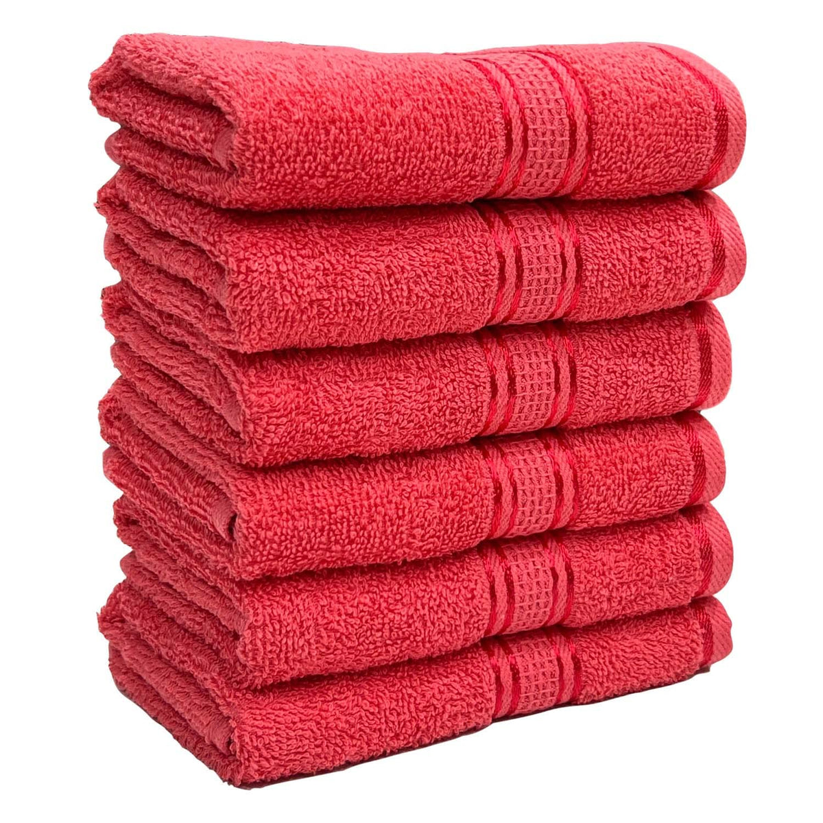 Stamio Cotton Hand Towel 425 Gsm For Men, Women, Home Use, Gym, Wash Basin | Soft, Absorbent, Quick Dry, Small Size Towels, Travel Friendly (Gajri) - Set Of 6
