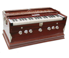 Harmonium Musical Instrument - 39 Keys, Double Fold Bellow, Two Reeds (Bass+ Male) | Two Side Carry Handles, Jaali Frame On Keys