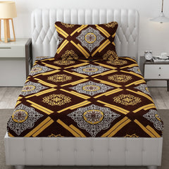 Microfiber Single Bedsheet Set With 1 Pillow Covers (60 X 90 Inches) Dark Brown | Durable & Long-Lasting | 144 Thread Count | Wrinkle Free