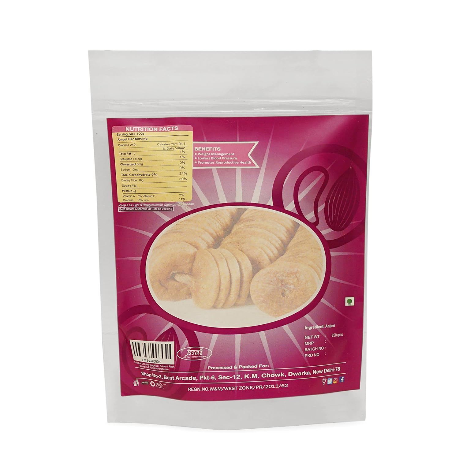 100% Premium Natural Dried Afghani Anjeer By Hanumakkhya Dry Fruits 800gm, | Perfect Immunity Booste, Gluten Free Dried Figs | 28.2 Ounce