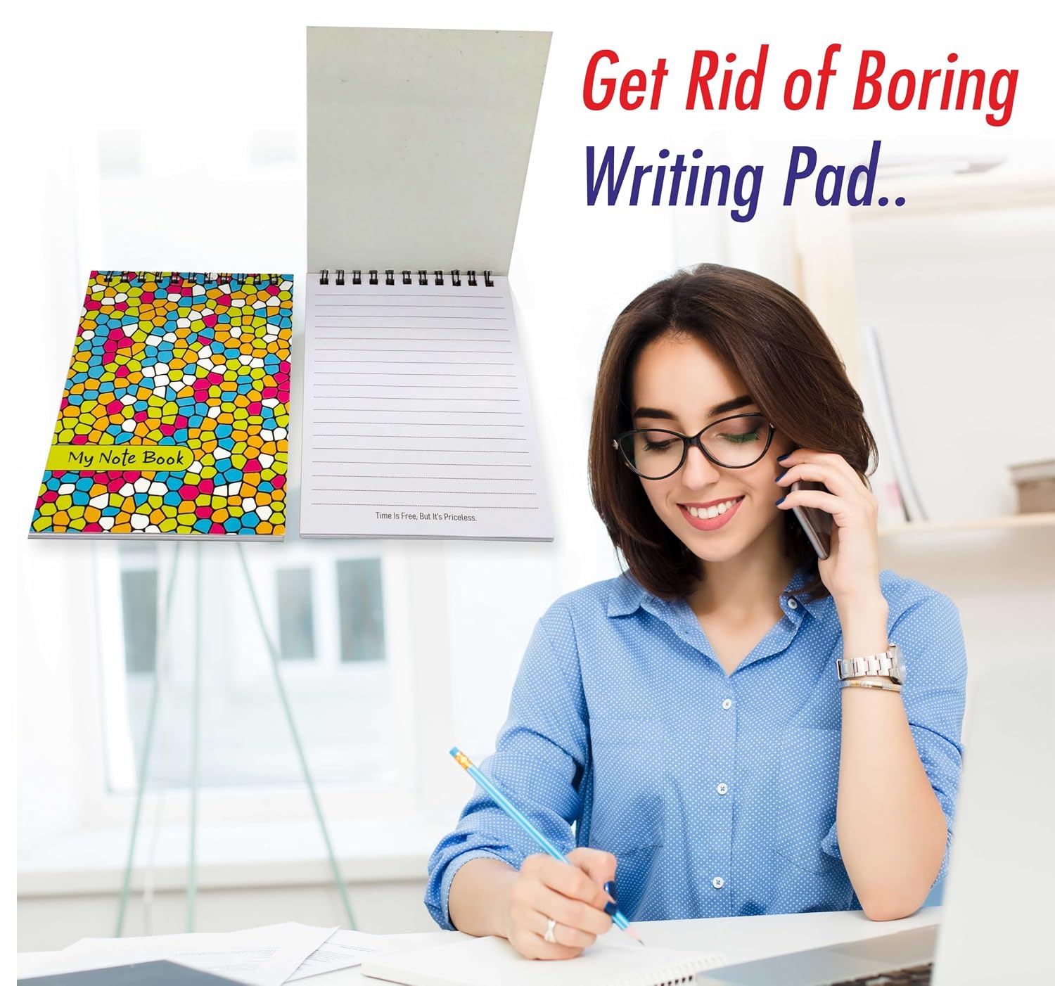 Ruled Laminated Cover Corporate Notepad, For Variety Writing Instruments | 30 Pages, Set Of 20