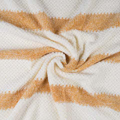 Black Gold The Finer Touch Soft Hand Towel 600 Gsm | Ultra Absorbent, Quick Drying, Cotton-Feel Microfiber Yellow & White Stripes -Pack Of 3
