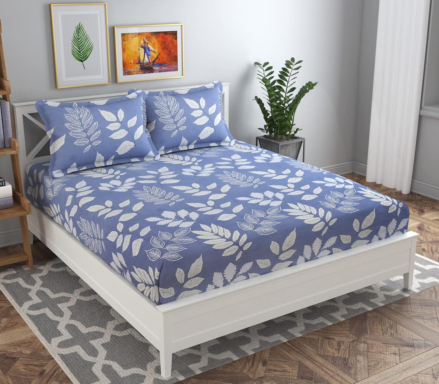 Combo Pack Of 4 Double Bedsheets With 8 Pillow Covers - 86 X 86 Inches, Multicolor | 160 Thread Count Soft Brushed Microfiber Long Lasting & Wrinkle Free