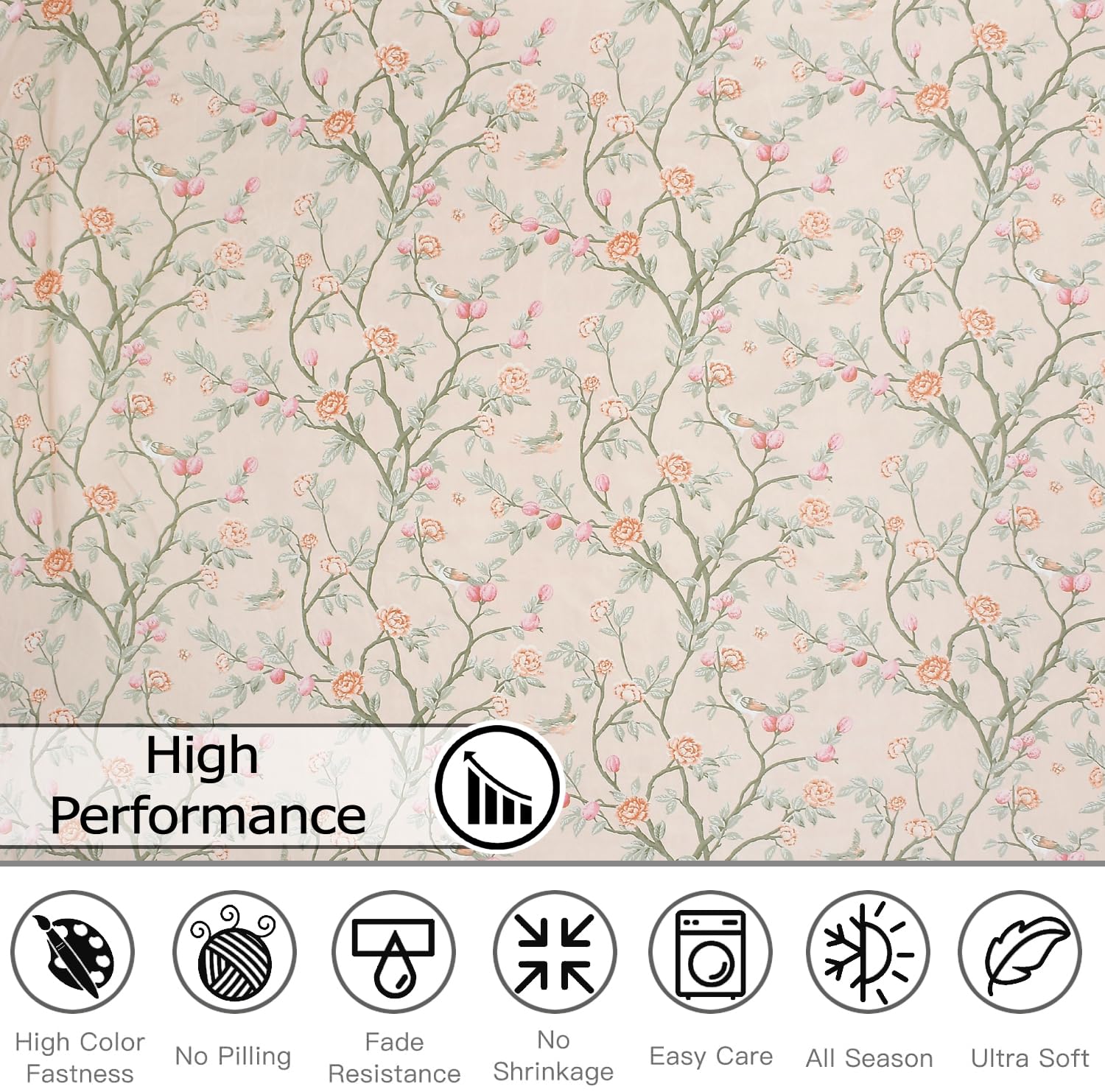 Printed King Size Bedsheet With 2 Pillow Cover - 108 X 108 Inches, Oyster-Pink | Double Bed Breathable & Wrinkle Free | All-Season Comfort Bedsheet