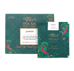 TGL Co. Jasmine Green Tea - 16 Pyramid Tea Bags, 32gm, 1.1 Ounce | Rich In Anti Oxidant, Improve Digestion - Medium Caffeine, No Artificial Flavor