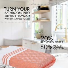 Ecosense Premium Large Cotton Non-Terry Bath Towels 600 Gsm | Soft Absorbent & Comfortable Bath Towels Large Size | Quick Dry Gym, Travel - Orange (Pack Of 2)