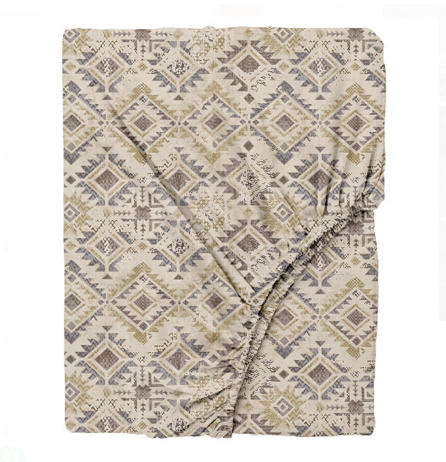King Size Printed Elastic Fitted Bedsheet With 2 Pillow Covers - 72 X 78 Inches, Taupe | Lightweight, Soft & Breathable Durable & Long Lasting Bedsheet