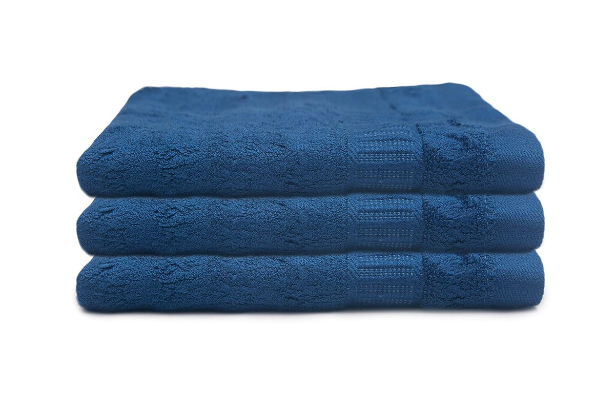 Mush 100% Bamboo Face Towel 500 Gsm | Ultra Soft, Absorbent, & Quick Dry Towels For Facewash, Gym, Travel | Pack Of 3 (Navy Blue)
