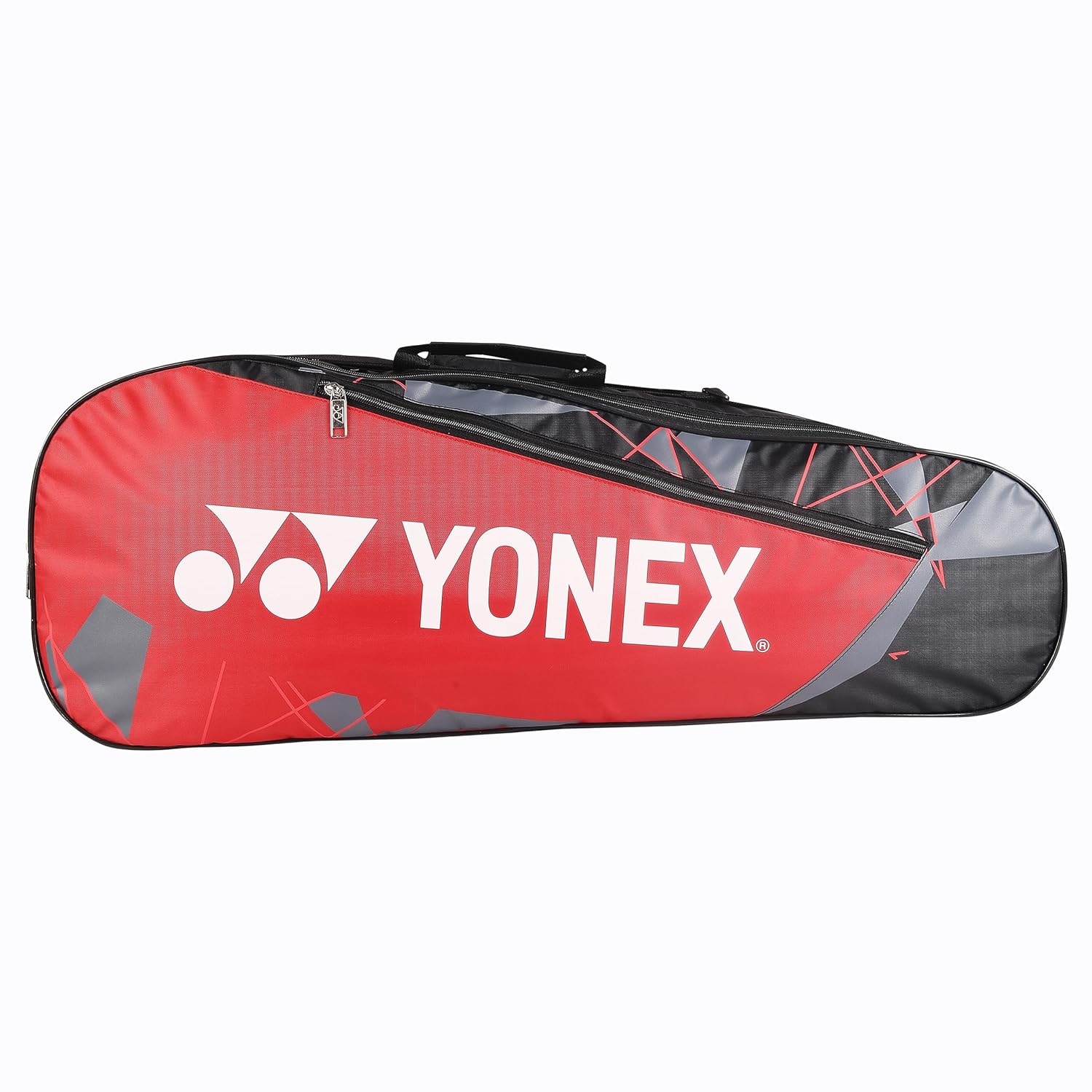 Yonex Badminton Kitbag BT5, 2 Zipper Compartment For Storage Of 3 Rackets & Clothes | Material - Nylon, Colour - Red / Black