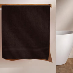 Boutiquo 100% Cotton Bath Towel 500 Gsm | Compact Quick Dry Lightweight Soft & Highly Absorbent Large Size Bath Towel - Chocolate Brown