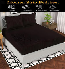 Cotton Double Bedsheet With 2 Pillow Cover - 90 X 90 Inches, Brown | Suitable For All Seasons & Easy To Wash | Bedding Set For Daily Use
