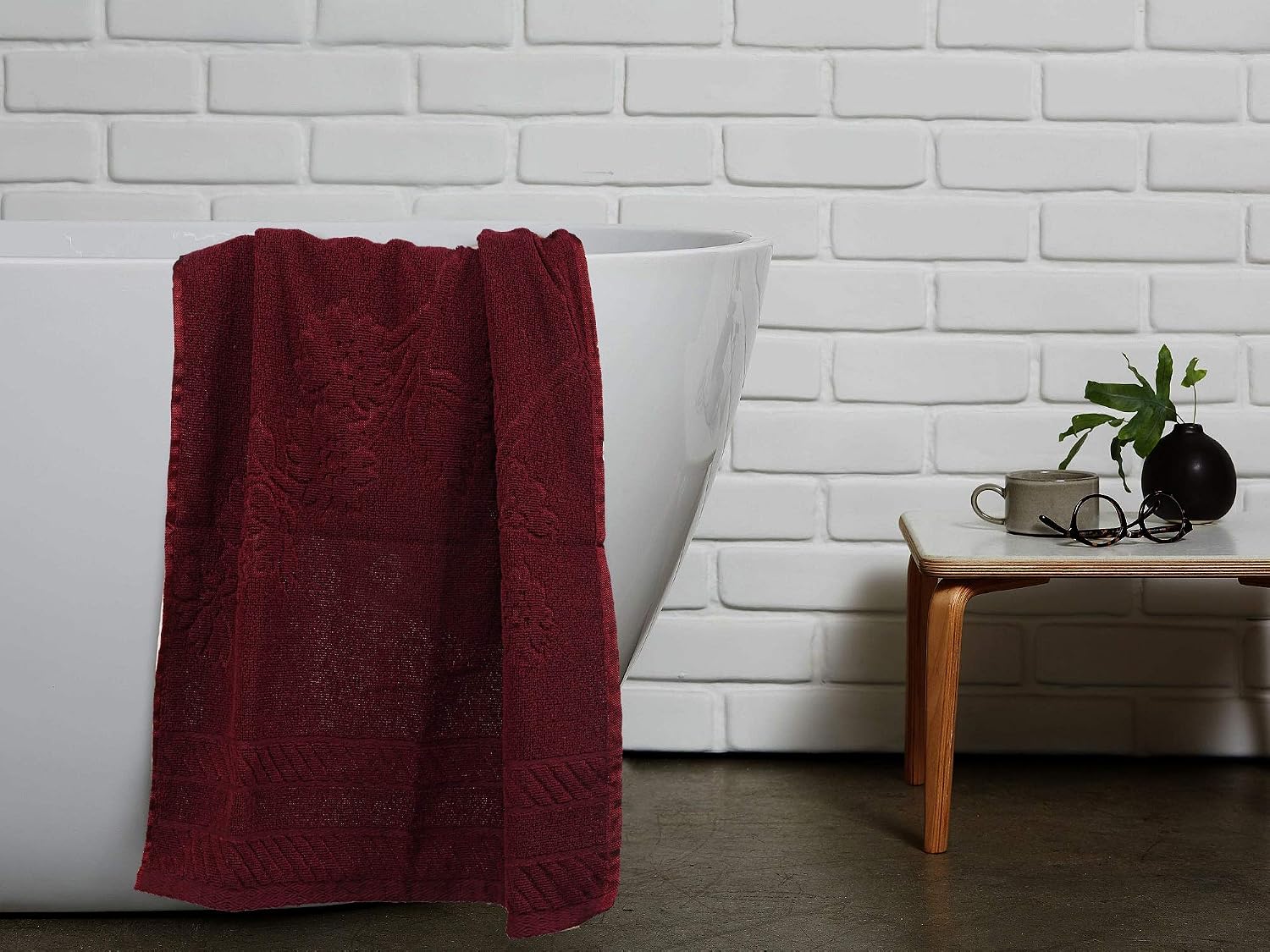 Kuber Industries Cotton Bath Towel 480 Gsm | Pack Of 4 (Maroon)