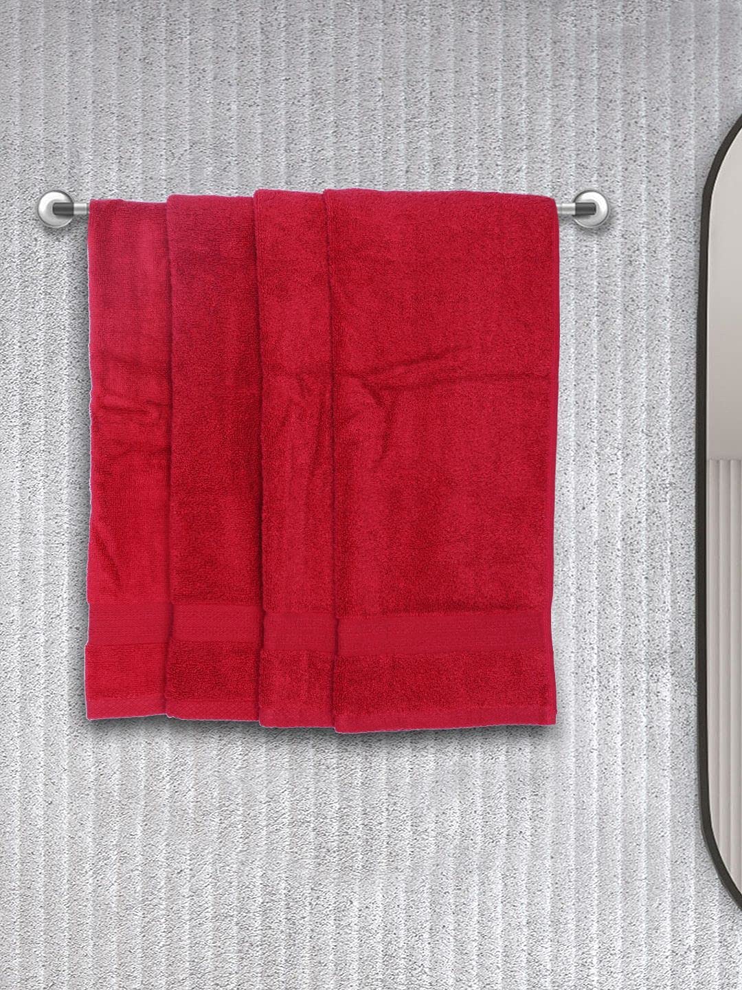 Bianca Ultra Soft Zero Twist 100% Cotton Towel Hand Towel 480 Gsm | Super Absorbent, Fluffy, Aerocore Organic Technology - For Men, Women, Gym, Kitchen (Burgundy)- Pack Of 4