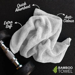 Heelium Bamboo Towel Set 3 Bath & 3 Hand Towel 1900 Gsm | Super Soft & Antibacterial Towel (Light Grey, Iris, Peach)