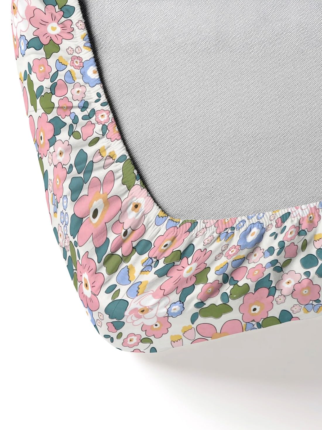 Elastic Fitted Bedsheets For King Size Bed With 2 Pillow Covers - 72 X 78 X 8 Inches, Cream & Pink | Ideal For Hotel, House, Guest House