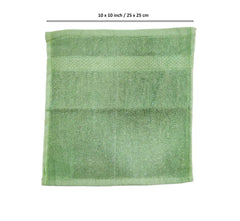 Caslino Small Cotton Face Towels 2000 Gsm | Soft & Absorbent Towel For Women & Men - Olive Green (Set Of 24)