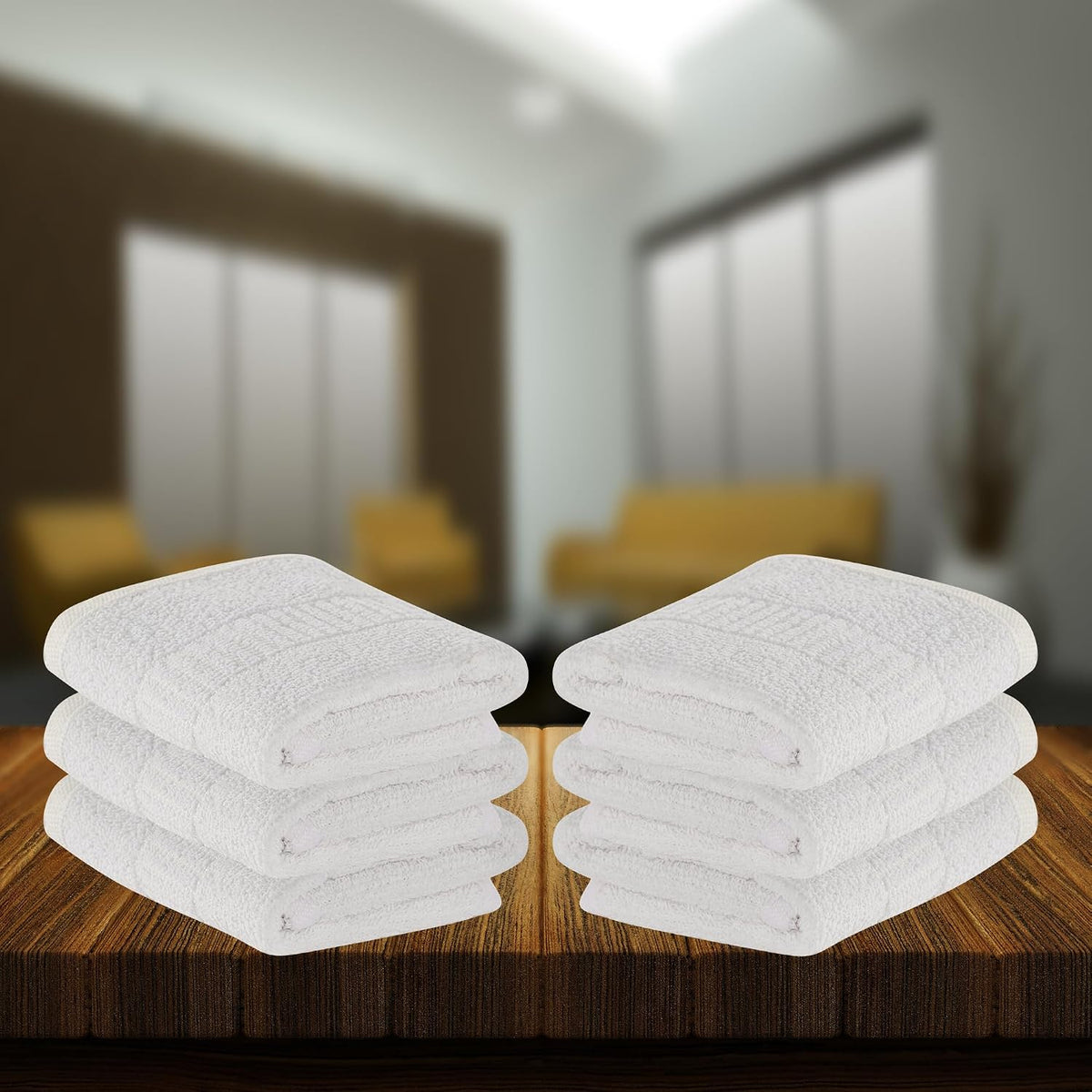 Kuber Industries Face Towel 200 Gsm | Medium Hand Napkins For Man & Women | Hand Towel For Facewash & Gym | White (Set Of 6)