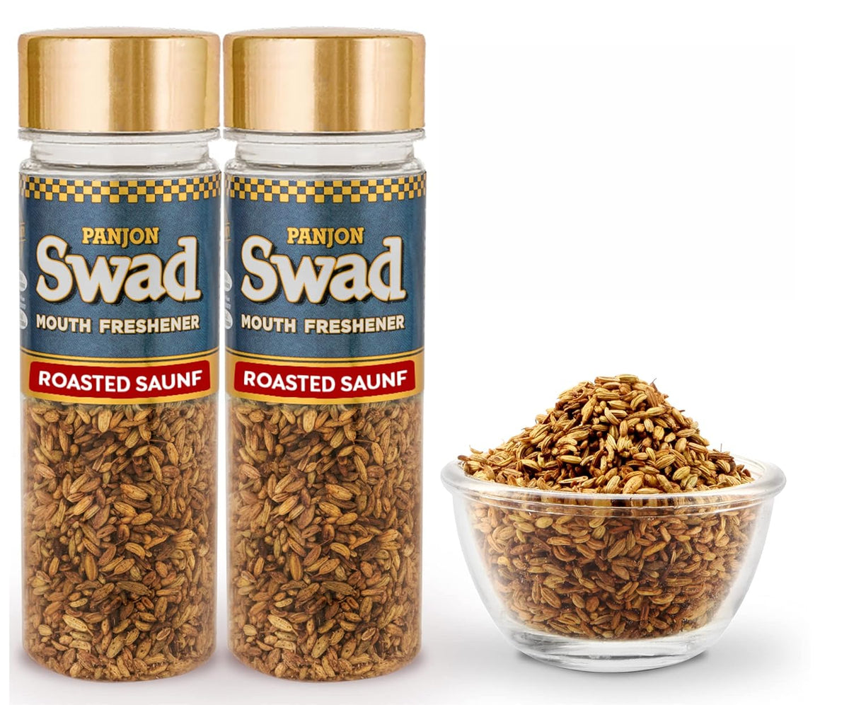 Panjon Swad Mukhwas Roasted Saunf 240gm, (120gm *2 Bottle)