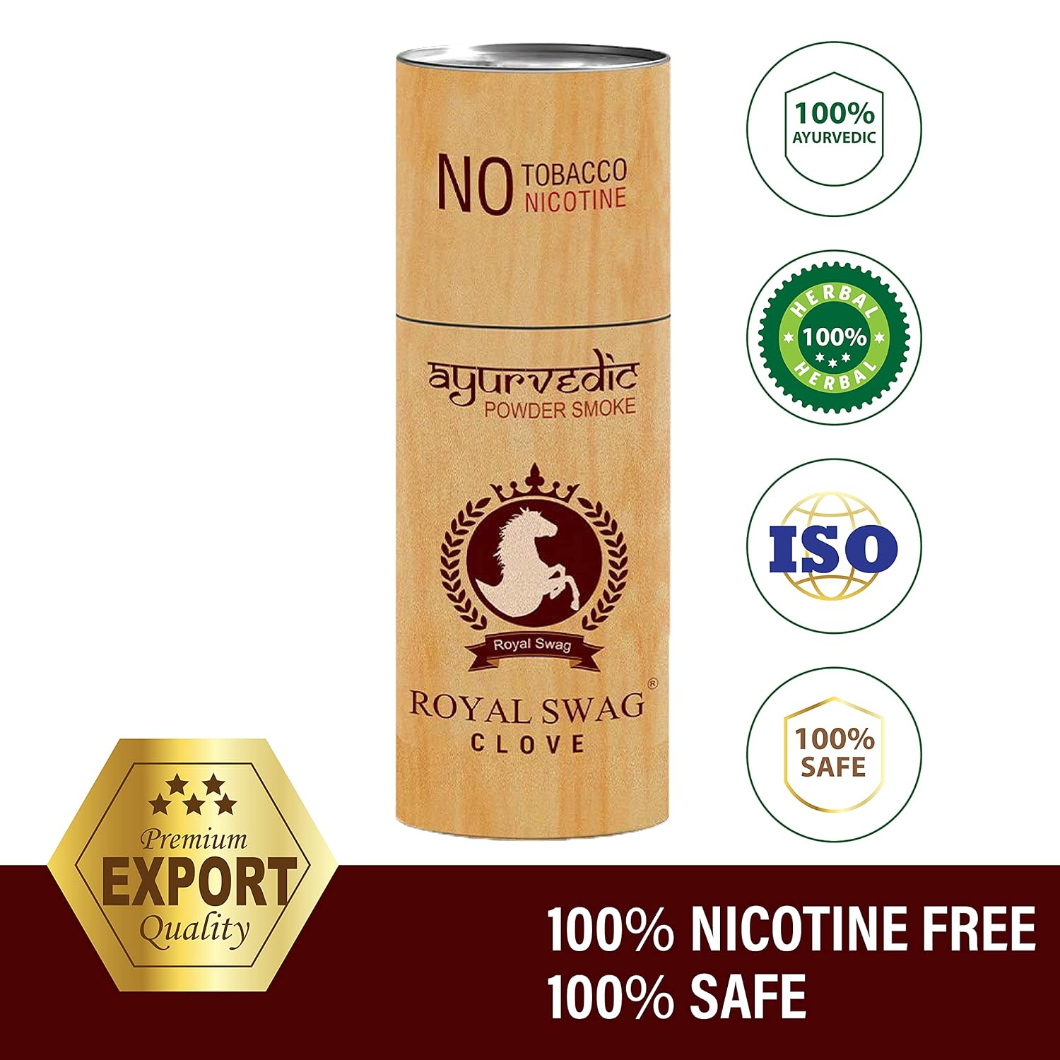 Royal Swag Ayurvedic & Herbal Cigarette, Clove Flavour Smoke Tobacco Free Cigarettes With Shot Helps In Quit Smoking - (15 Sticks, Shot -1)