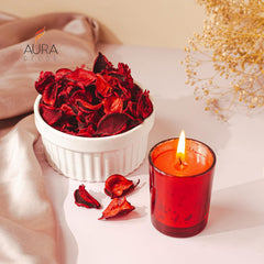 ROSE POTPOURRI FOR HOME DECOR WAX PREMIUM VOTIVE CANDLE GIFT SET