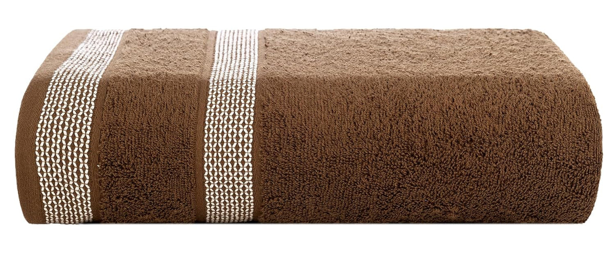 Casa Copenhagen Egyptian Cotton Solitiare 1 Pcs Large Bath Towel 500 Gsm (Brown)