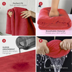 Black Gold The Finer Touch Premium Microfiber Bath Towel 450 Gsm | Ultra Soft & Absorbent Quick Dry Towel Lightweight Microfiber Bath Towel (Maroon) - Pack Of 1