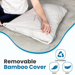 Premium Memory Foam Pillow For Sleeping - Rayon Derived From Bamboo Pillow | Standard Size - 26x20 Inch, For Neck Support, Side & Back Sleepers - Adjustable Pillow, Best Cervical Pillow