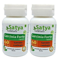 Satya Naturals Garcinia Cambogia Garcinia Extract Capsules, Highest Potency, 100% Herbal Product | 500mg 60 Veg Capsules 100gm 0.2lbs Each Pack Of 2