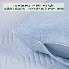 Soft Fabric Pillow Case, Washable, Fits Xl King Size, Regular Pillows, Sky-Blue - 27" L X 17" W X 6" H Inch | Removable Zippered Pillow Cover Only, Adjustable, Best Sleeping Pillow